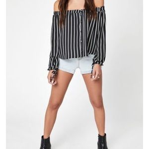 LA hearts off shoulder top